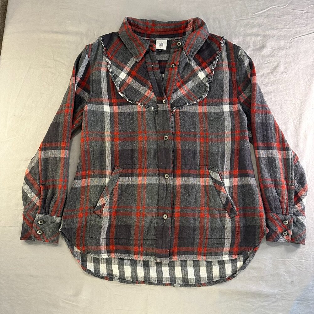 CAbi Style #4164 Tavern Flannel Shirt Shacket Woman Size L
